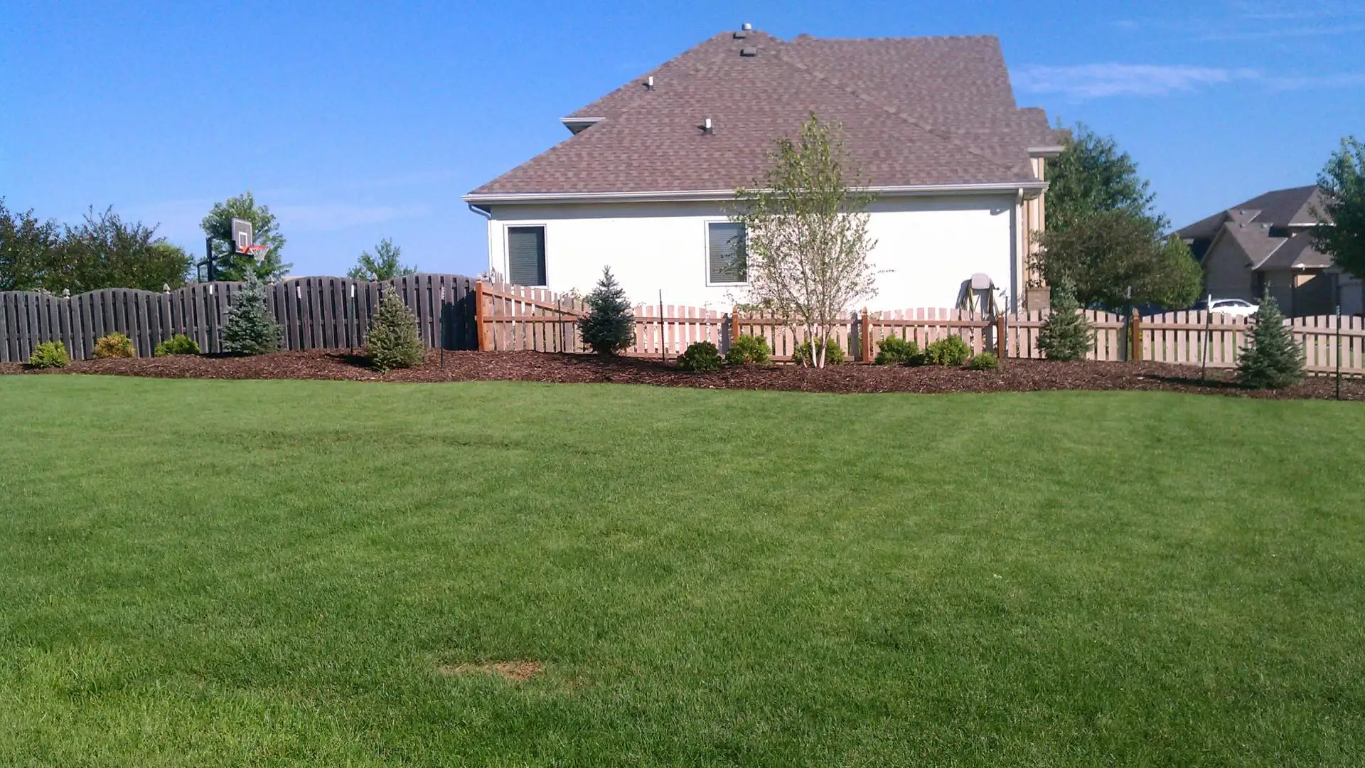 A freshly mowed lawn for a home in Omaha, NE.