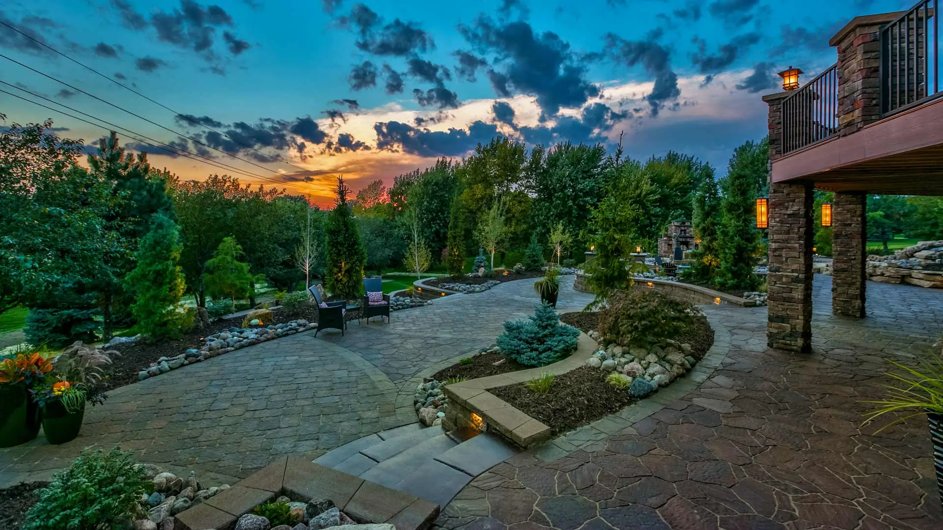 Patio and walkway built at a home in Valley, NE.