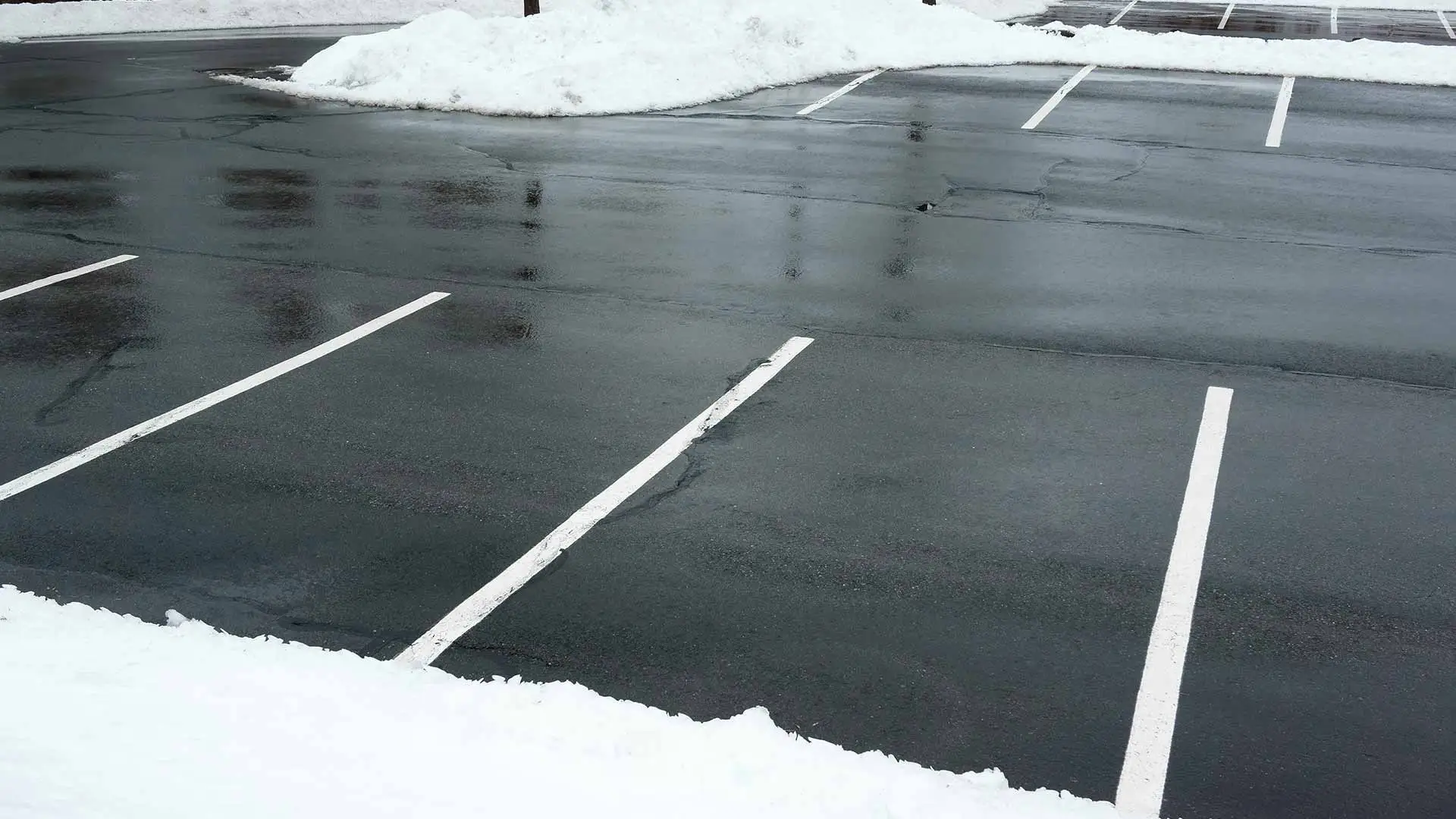 Snow removed from a commercial parking lot in Omaha, NE.