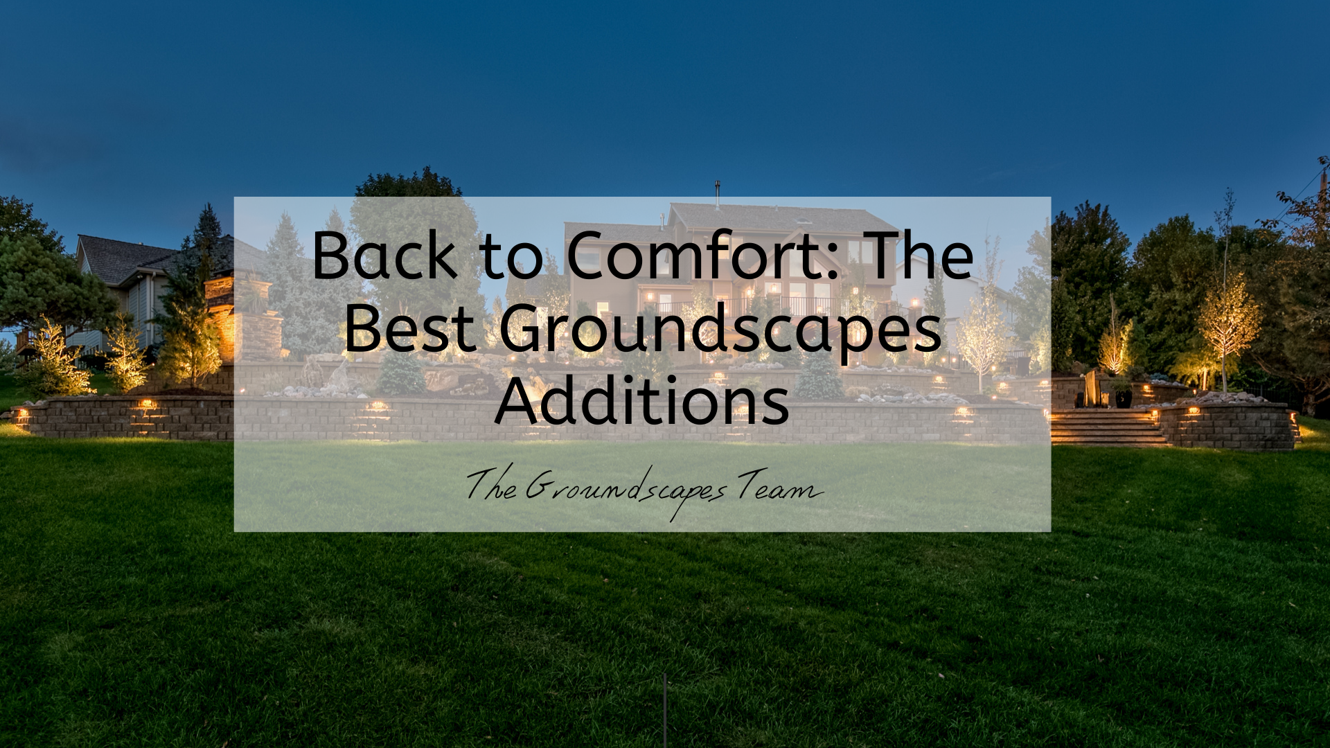 Back to Comfort: The Best Groundscapes Additions