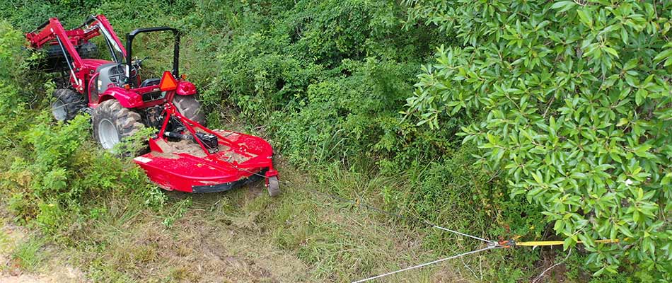 Clearing overgrowth with brush hogging equipment near Elkhorn, NE.