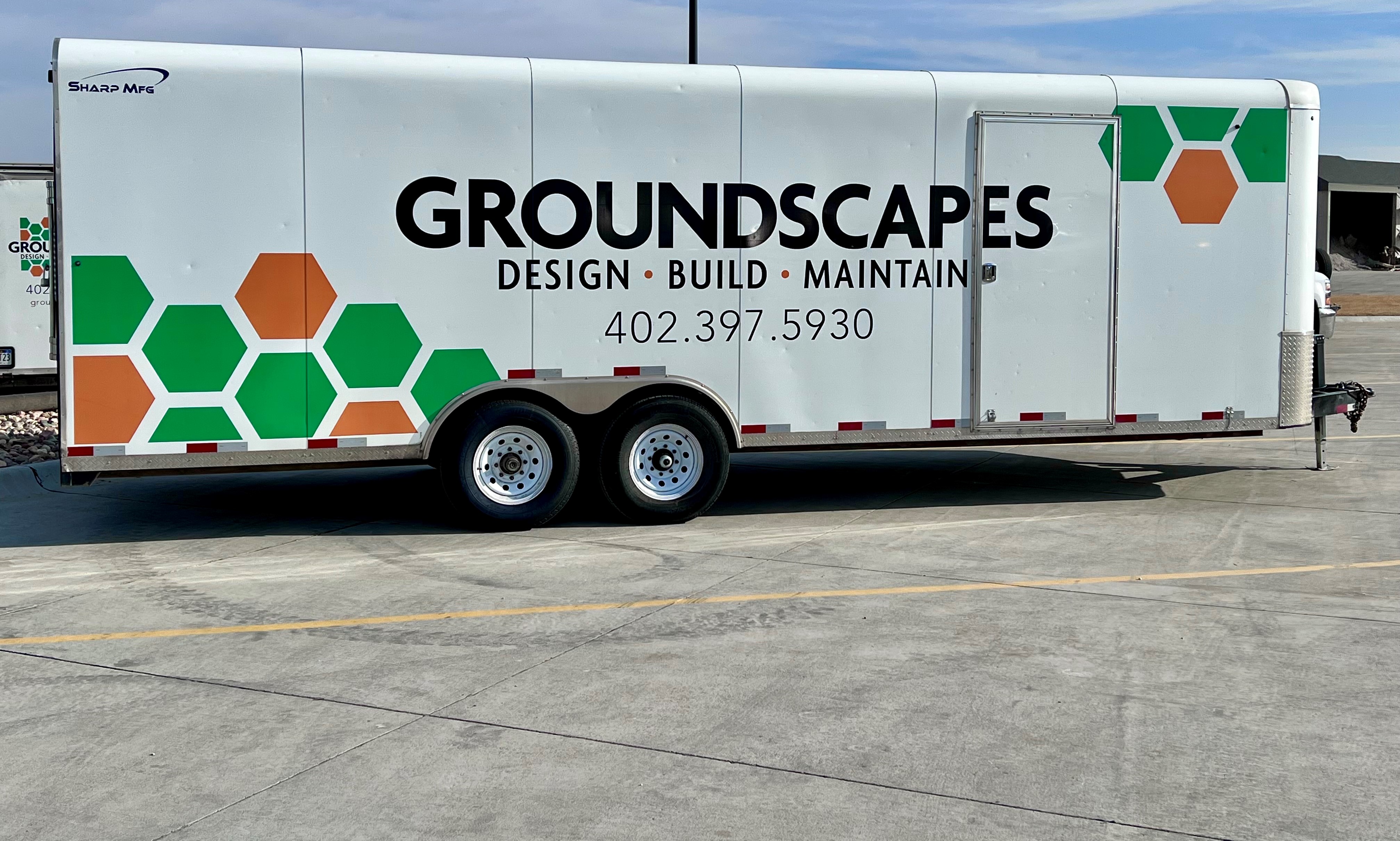 Groundscapes, Inc. work trailer in Valley, NE.